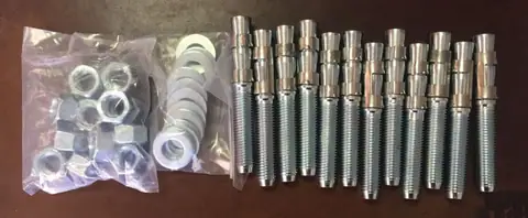 Stainless steel Double Clips Wedge Anchors with plain washer and hex nut — detail 1