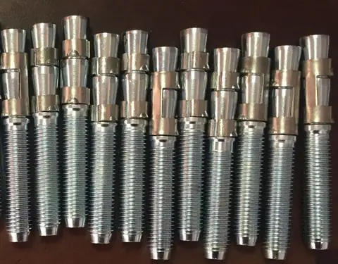 Stainless steel Double Clips Wedge Anchors with plain washer and hex nut