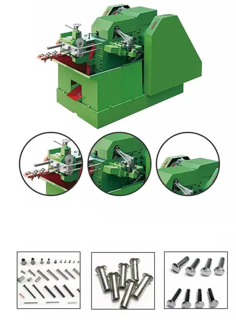 High speed hollow aluminum tubular rivets cap making machine — detail 1