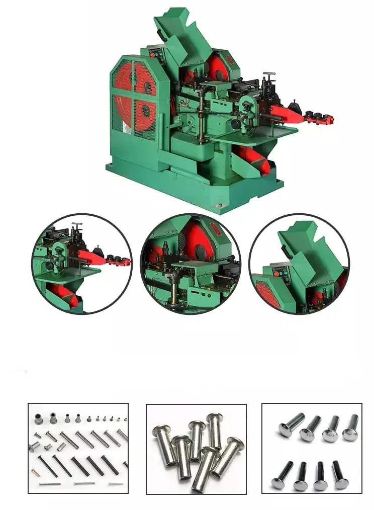 Semi-tubular rivets high speed making machine and semi hollow rivet sample