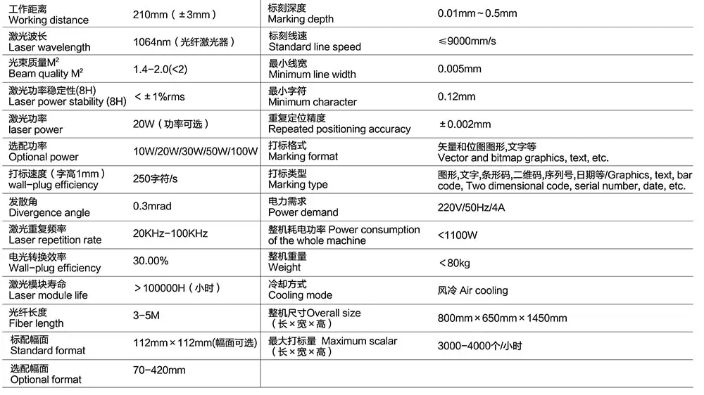 AMT bearing rings automatic laser marking machine parameters
