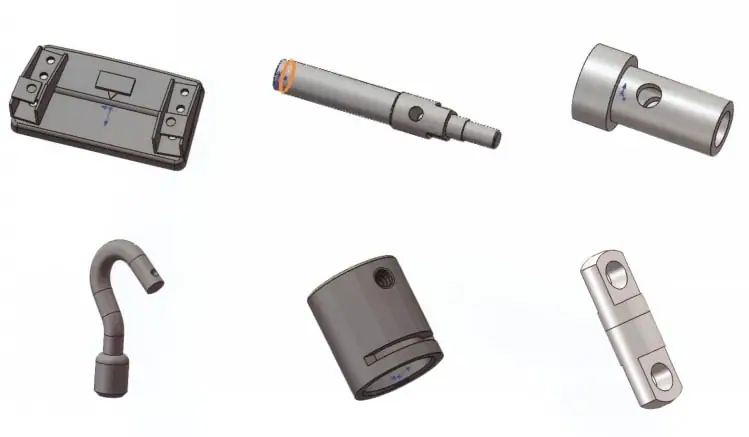Samples of Non standard shaft parts automatic boring and thread tapping