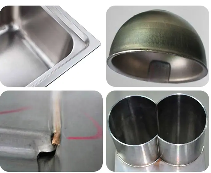 Welded samples by AMR Industrial robot feeding laser welding machine