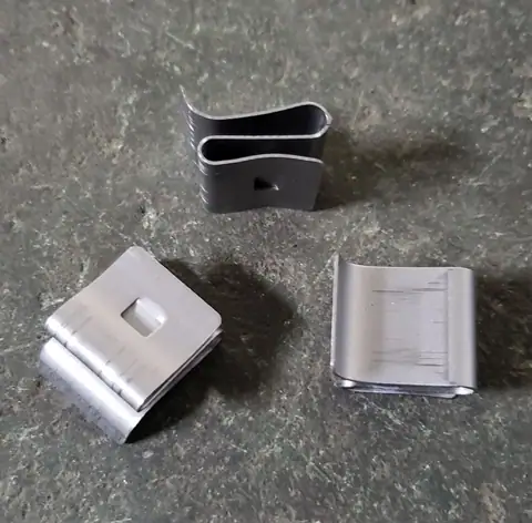 S shape sheet metal strip buckle clip progressive pressing machine with die