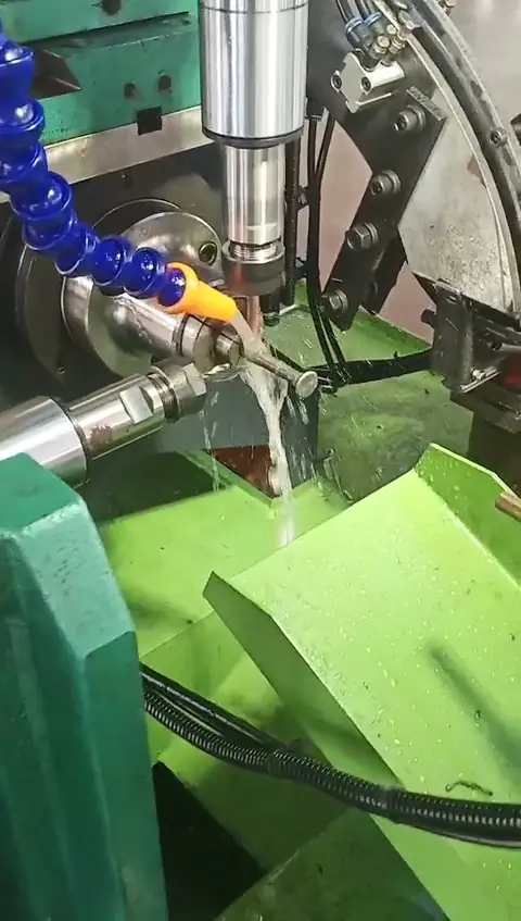 Bolt shank side through hole index chamfering and drilling machine