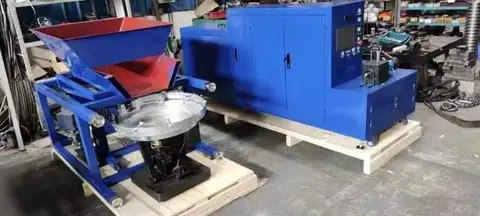 Nails knurling and weld coiling machine
