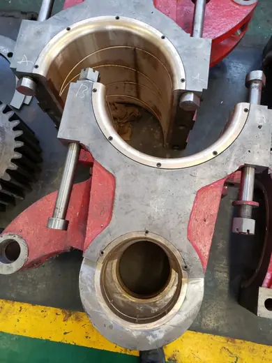 Machined connecting rod with the bearing bore finished at the Anchors Machinery works in Ningbo China