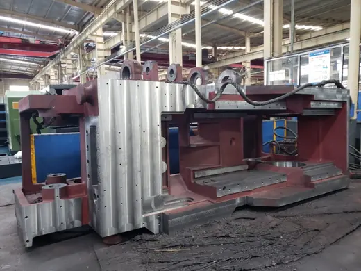 Machine body casting prepared for assembly at the Anchors Machinery works in Ningbo China