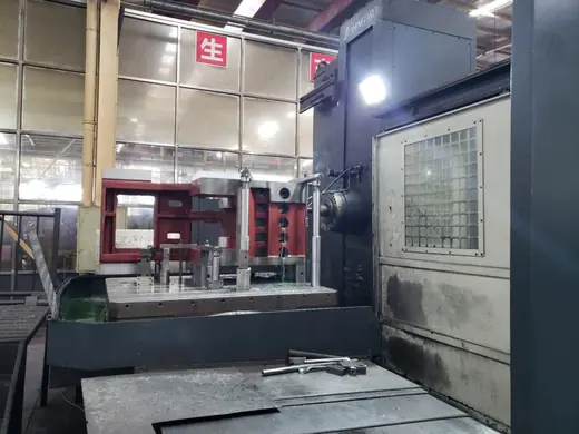 Large gantry type machining centre in the heavy machining area at the Anchors Machinery works in Ningbo China