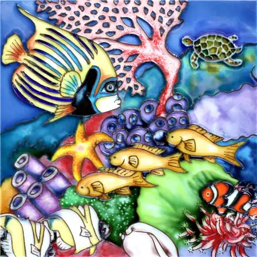 Custom Hand Painted Ceramic Tiles - view 2