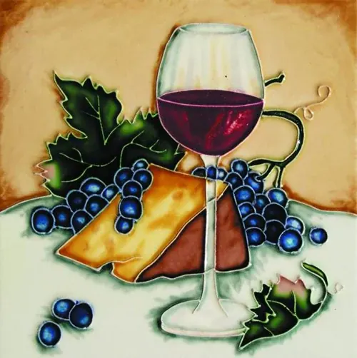 Hand Painted Ceramic Tile Murals Wine hand painted ceramic tile