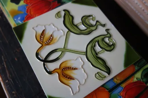 Painted Ceramic Tile Coaster 2 4 6 8 Inch hand painted ceramic tile