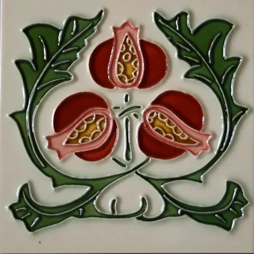 Painted Ceramic Tile Fireplace - view 3