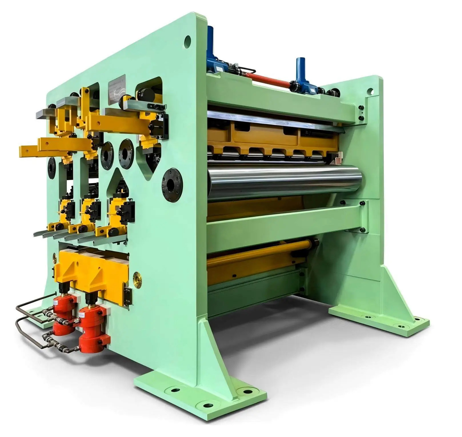 Levelling machine for carbon steel strip in a galvanizing line
