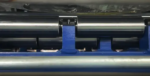 Leveling machine roll section for coated steel production