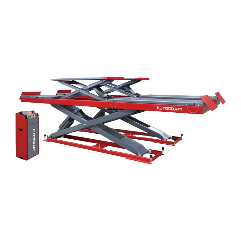 ASL40/40S 4T in-ground scissor lift raised with secondary lifting system