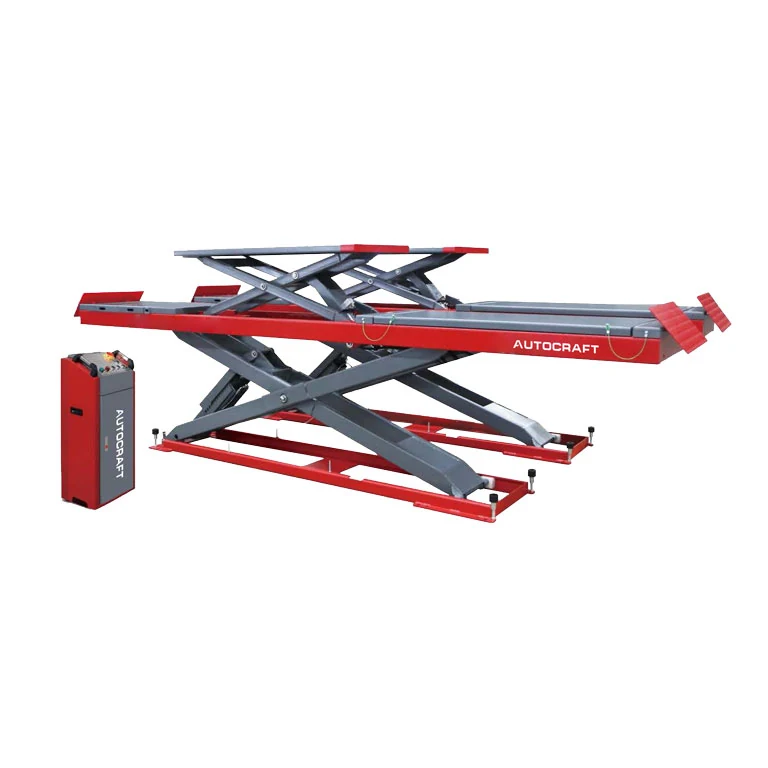 ASL50 5T in-ground scissor lift in the raised position