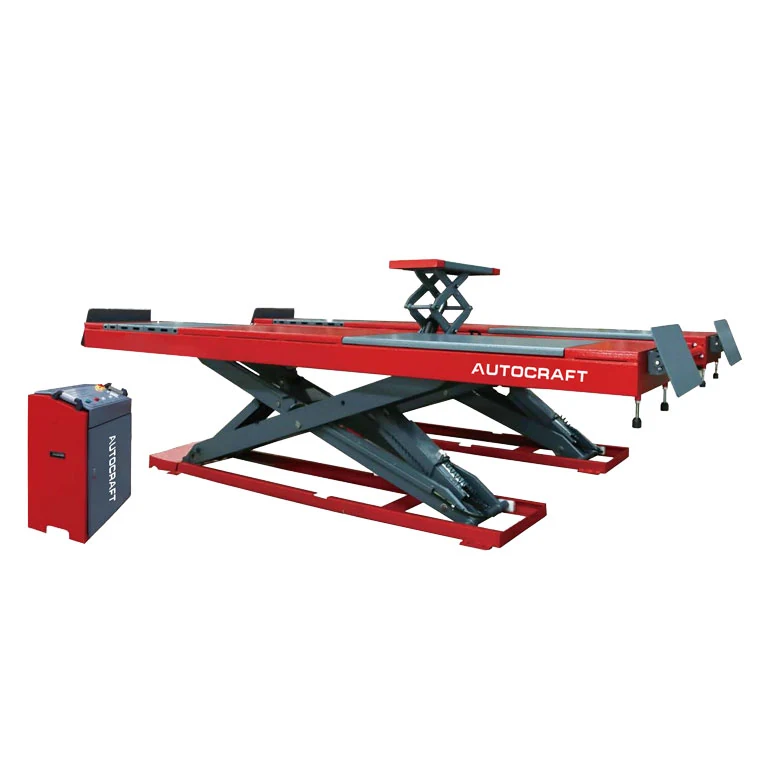ASL80 8T scissor lift raised with platforms extended