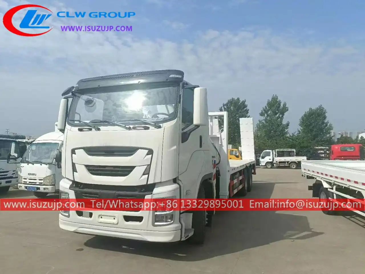 10 Wheel ISUZU Flatbed Truck with Knuckle Boom for Sale view 3