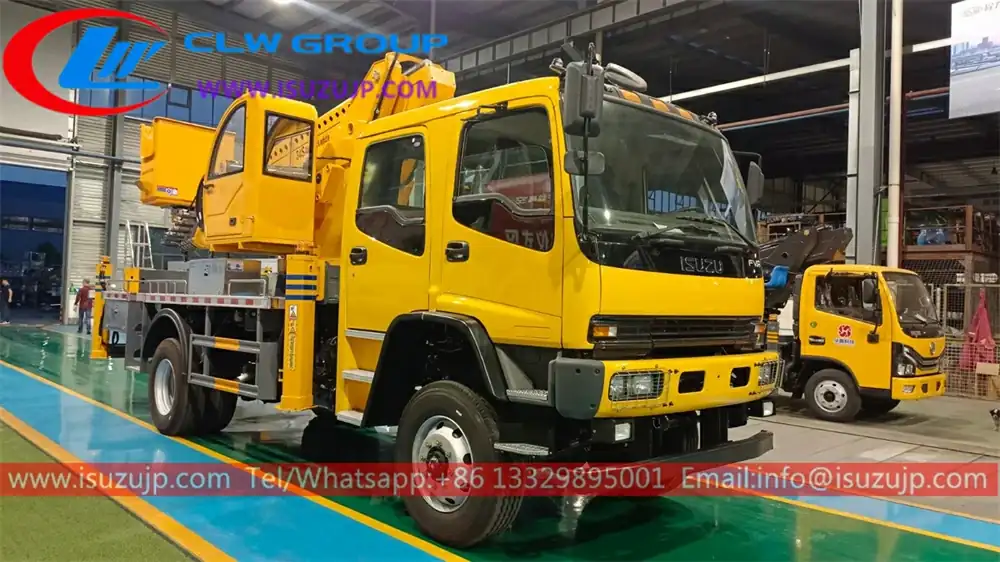 4×4 ISUZU FVR Full Driver Double Cabin 34 Meters High Altitude Operation Insulation Bucket Truck