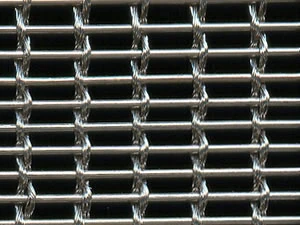 Stainless decorative mesh woven from flat crimped wire