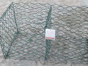 Empty gabion basket assembled before filling