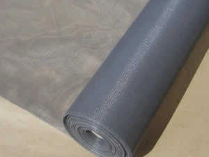 Roll of grey insect screen partly unrolled