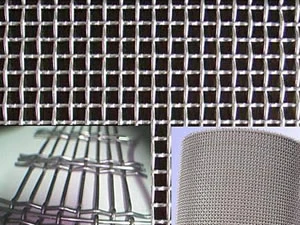 Square wire mesh samples in several mesh counts