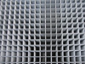 Welded wire mesh panel close up showing the welded intersections