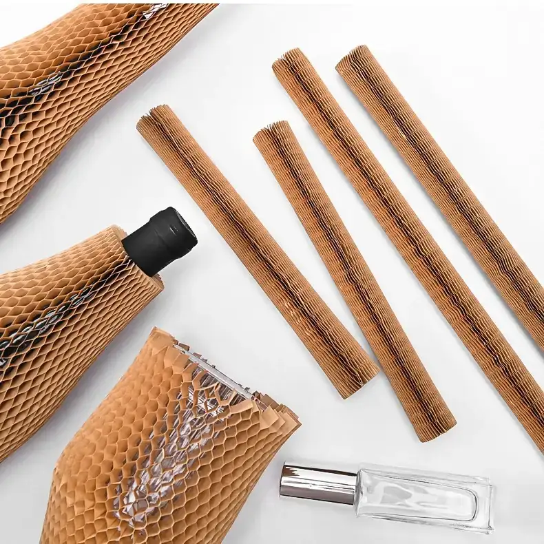 Honeycomb Kraft Wrapping Paper Sleeve Protective Sleeves For Wine Bottles Honeycomb Paper Sleeve