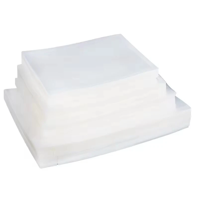 Stack of translucent white sheets on a plain white background