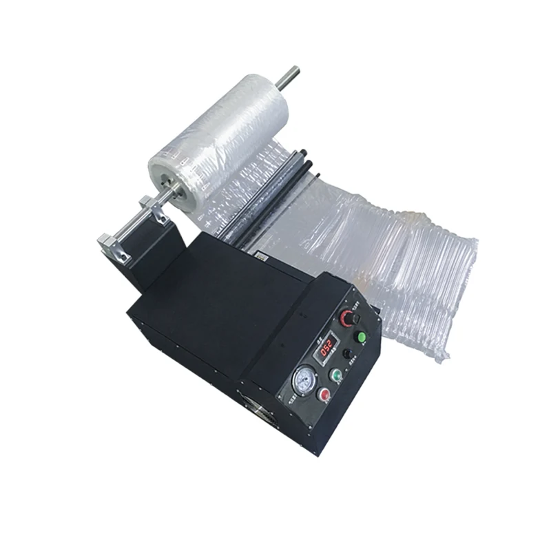 Desktop machine producing air column film from a roll