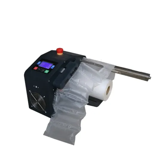 Industrial air cushion packaging machine with digital control panel and film roll