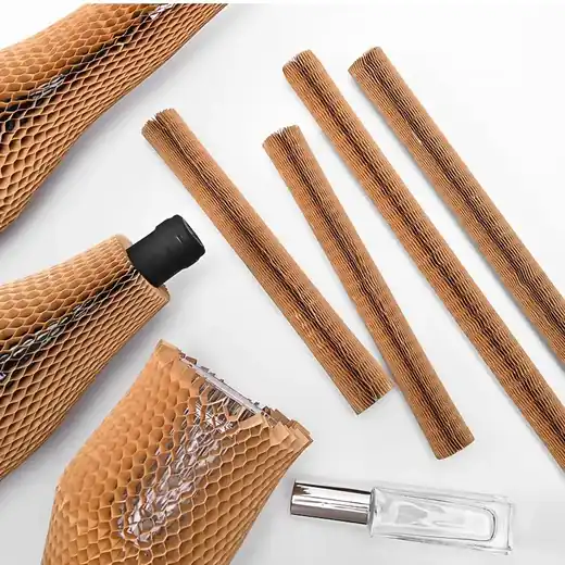 Honeycomb Kraft Wrapping Paper Sleeve Protective Sleeves For Wine Bottles Honeycomb Paper Sleeve