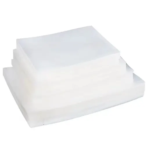 Stack of translucent white sheets on a plain white background