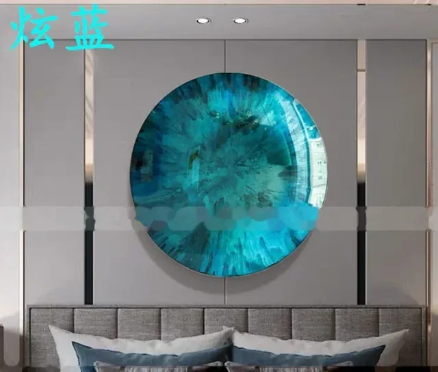 Anish Kapoor's Cool Blue Concave Mirror Wall Sculpture at the Metropolitan Museum of Art-Electroplated manufactured in s
