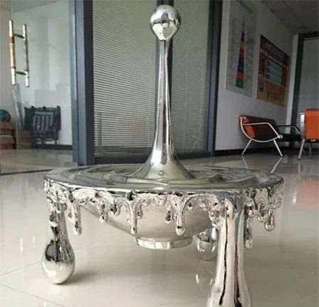 Large Abstract Decorated Stainless Steel Water Droplets Sculpture manufactured in stainless steel