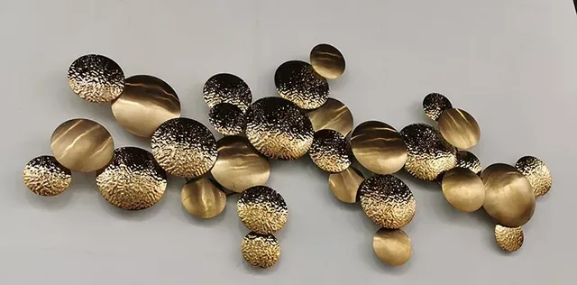 Gold textured metal wall art sculpture