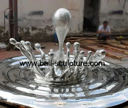 Large Abstract Stainless Steel Water Wave Sculpture manufactured in stainless steel