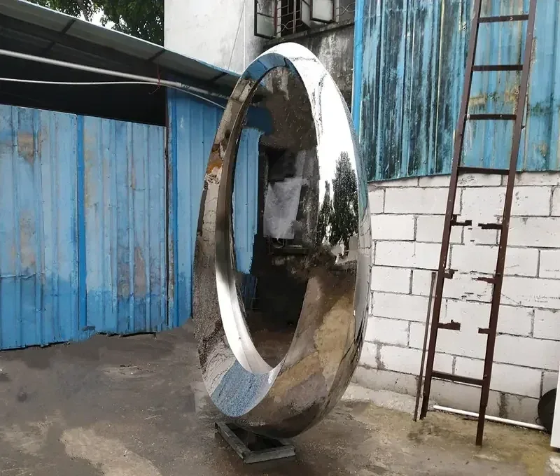 Large Stainless Steel Sculpture - Moon Gate manufactured in stainless steel