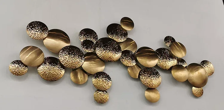 Gold textured metal wall art sculpture