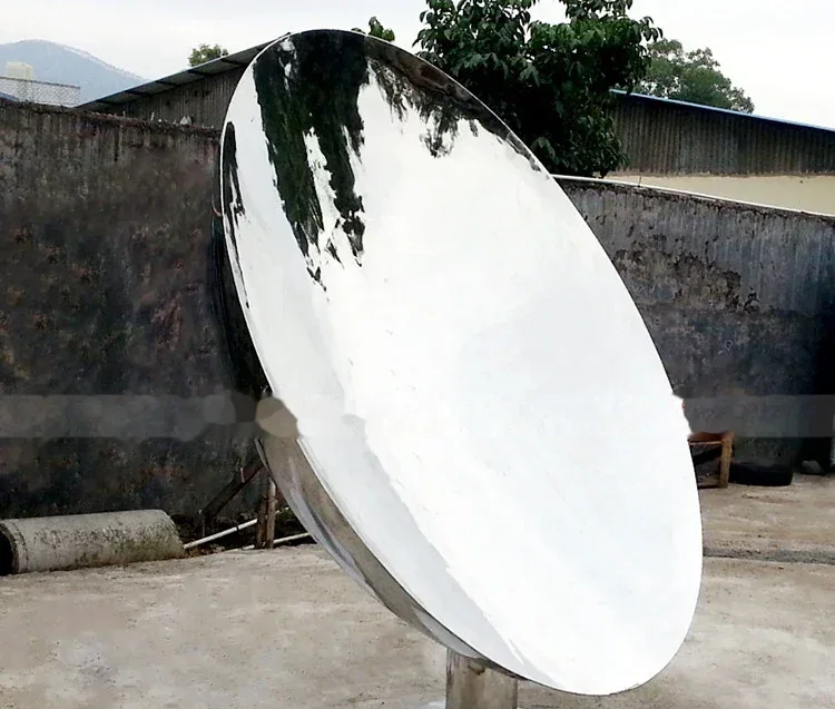 Stainless Steel Concave Mirror Polished Modern Sculpture Art Sky Mirror Polished Sculpture manufactured in stainless ste