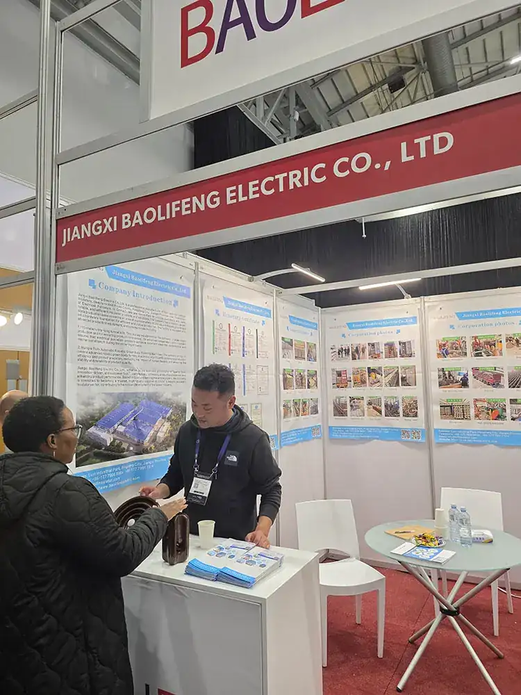 Insulator samples on display at the Baolifeng stand, Enlit Africa 2026