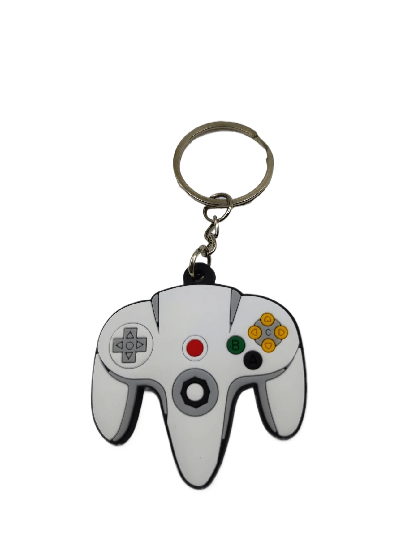Soft PVC keychain moulded in the shape of a retro game controller