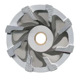 L Segment Diamond Grinding Cup Wheel for Stone — L segments silver-brazed for side grinding