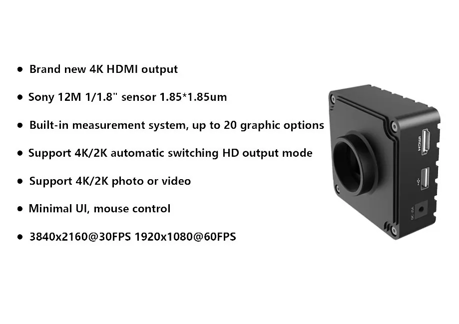 12M Microscope 4K Industrial Camera Ultra HD 60fps HDMI view 2