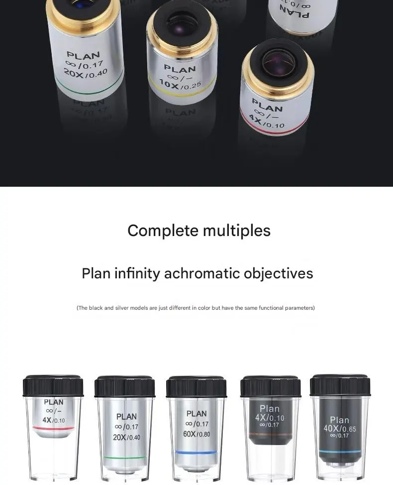 195 Plan Infinity Achromatic Objectives Compatiable for Olympus Microscopes view 3