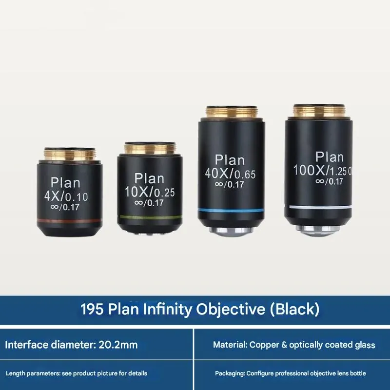 195 Plan Infinity Objective Black Compatibale for Olympus Microscope