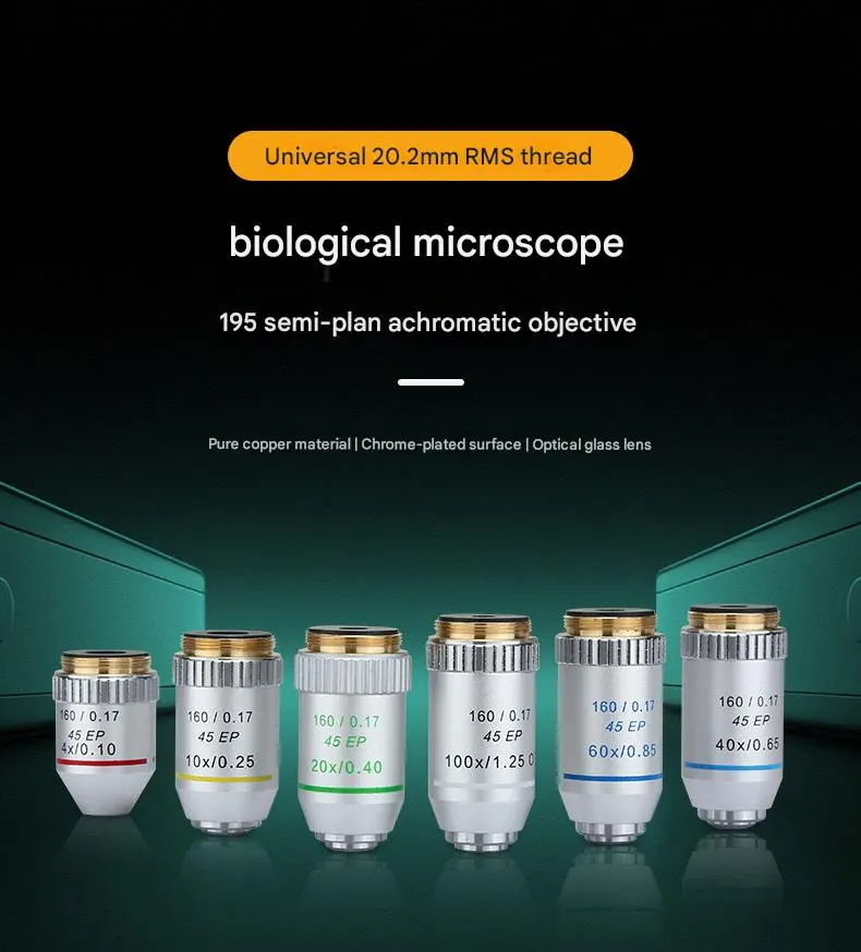 195 Semi-plan Achromatic Objective Lens for Biological Microscope view 2