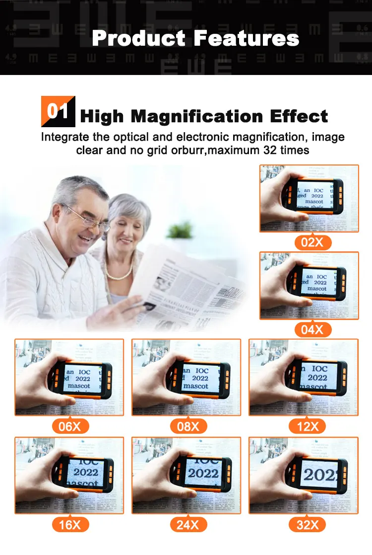 3.5 Inch 2x-32x LCD Electronic Vision Aid Multiple Modes view 3